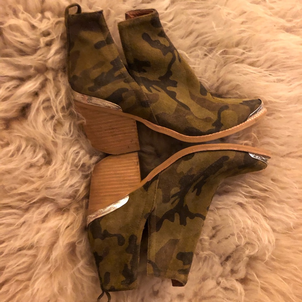 Jeffrey Campbell Cromwell Camo Ankle Booties